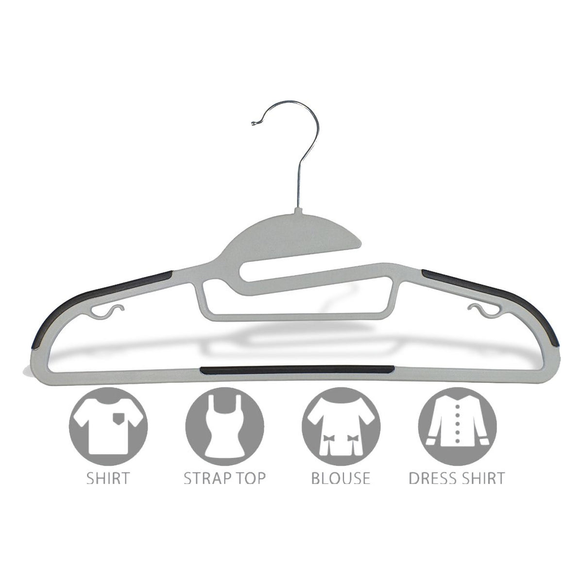 Wish & Buy - Matte Gray Plastic Hangers - Ultra Thin Non Slip Clothes –  Wixez